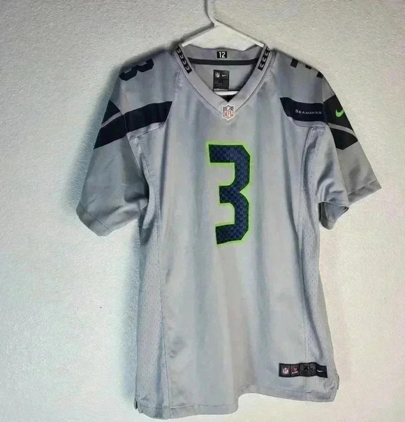 Nike Other - Gray Nike Seattle Seahawks Jersey Youth XL On Field Russ Wilson #3